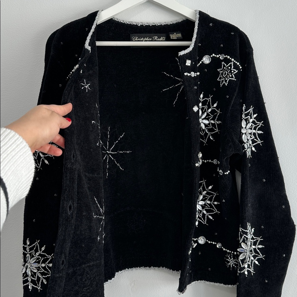 Vintage Christopher Radko Embellished Jacket Ramie/Cotton Medium - Picture 8 of 9